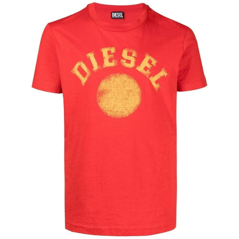 Diesel Faded Logo Red T Shirt T Diegor K56 42A